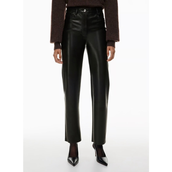 Aritzia Wilfred Melina Faux Leather Pants Black‎ Size 4 - Picture 1 of 12